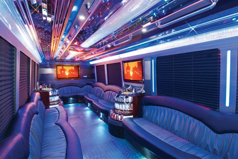 Addison 20 Passenger Party Bus Interior