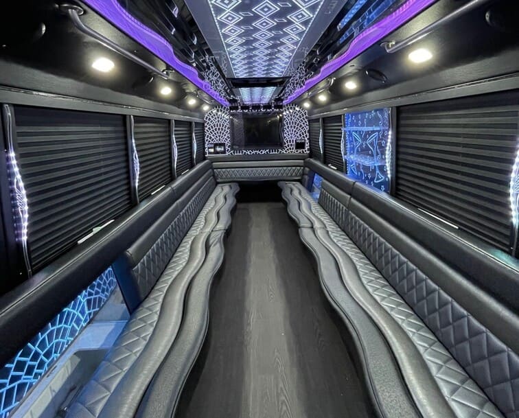 Addison 30 Passenger Party Bus White Interior